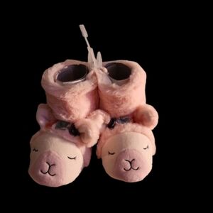 Cat & Jack Girls Llama Furry Slippers - Sz. 9/10